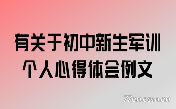 有关于初中新生军训个人心得体会例文