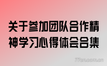 关于参加团队合作精神学习心得体会合集