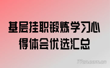 基层挂职锻炼学习心得体会优选汇总