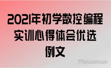 2021年初学数控编程实训心得体会优选例文