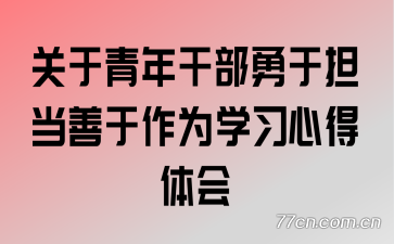 关于青年干部勇于担当善于作为学习心得体会