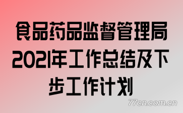 食品药品监督管理局2021年工作总结及下步工作计划