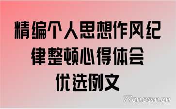 精编个人思想作风纪律整顿心得体会优选例文