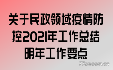 关于民政领域疫情防控2021年工作总结明年工作要点