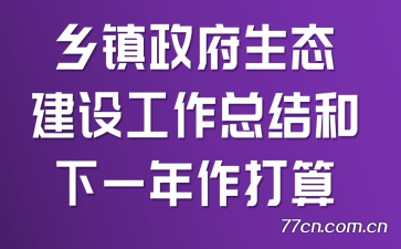 乡镇政府生态建设工作总结和下一年作打算
