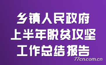 乡镇人民政府上半年脱贫攻坚工作总结报告