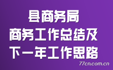 县商务局商务工作总结及下一年工作思路