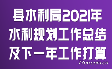 县水利局2021年水利规划工作总结及下一年工作打算
