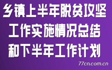 乡镇上半年脱贫攻坚工作实施情况总结和下半年工作计划